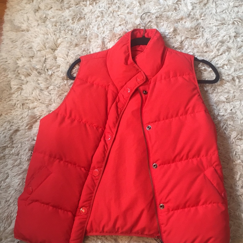 JCREW red puffer vest XS